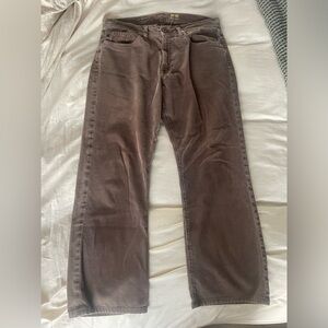 AG Adriano Goldschmied Men's Straight corduroy Jeans - Brown